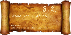 Brodafker Klára névjegykártya